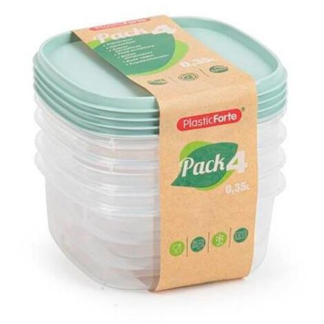 PLASTICFORTE fiambreras 0.35 l surtidas lote 4 , Lote de 4 fiambreras surtidas. -Pack 4 fiambreras click 350 ml. -Fabricada en plástico de alta calidad. -Sistema de cierre tipo cli (1/2)
