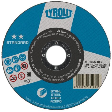 TYROLIT disco de corte 115 a30 s-bf 367785 tyrolit , Disco De Corte 115 A30 S-Bf 367785 de la marca Tyrolit.