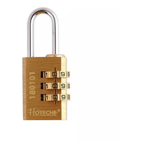 HOTECHE candado combinacion laton 30mm , Candado de combinación de latón 30 mm Hoteche Solución compacta para proteger las pertenencias Fabricado en latón ofreciendo protec (1/2)