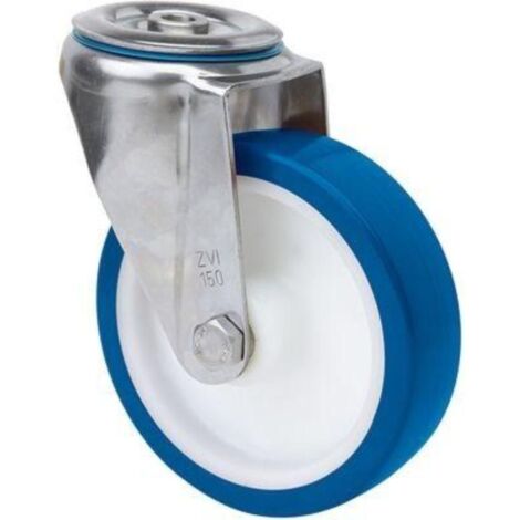 rueda giratora agujero m10 inox.20zvli80-poa poliamix blanco-poliur.azul liso