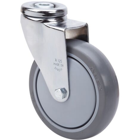 rueda giratora agujero m12 20a150cp-puisb polip. -poliur.gris eje bolas