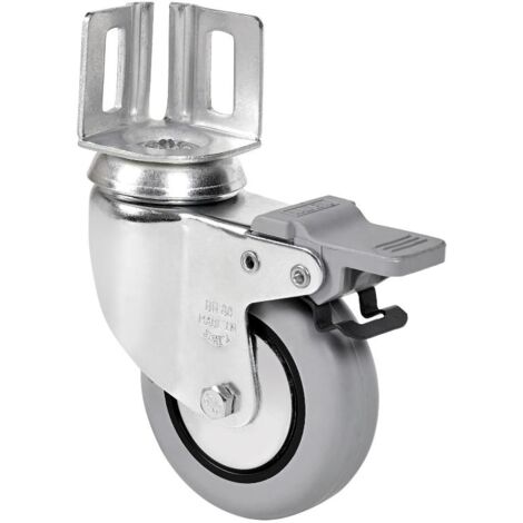 rueda giratora pletina angular freno 16bhfd80cp-pgi poliamix-goma gris liso