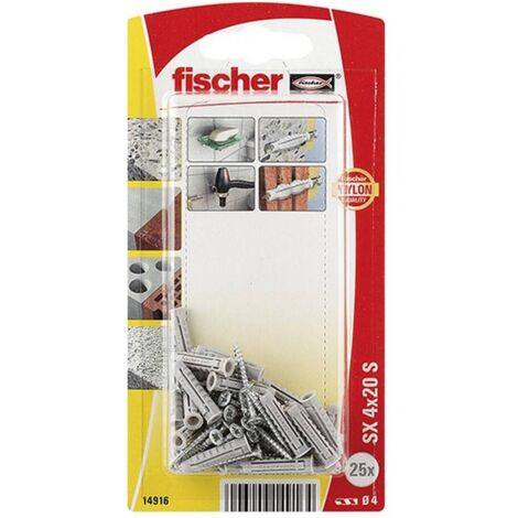 FISCHER blister 25 taco+tornillo sx 420 sk 14916 fischer , Blister 25 Taco+Tornillo Sx 4x20 Sk 14916 de la marca Fischer.