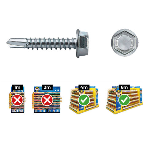 Caja 100 unidades de puntas broca hexagonales Ø6.3x63mm zincadas