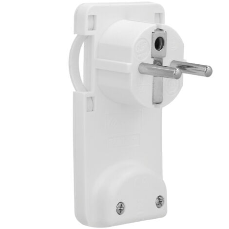 Clavija de enchufe ultraplano con asas de extracción y toma Schuko de 7mm y toma de tierra (16A 250V)