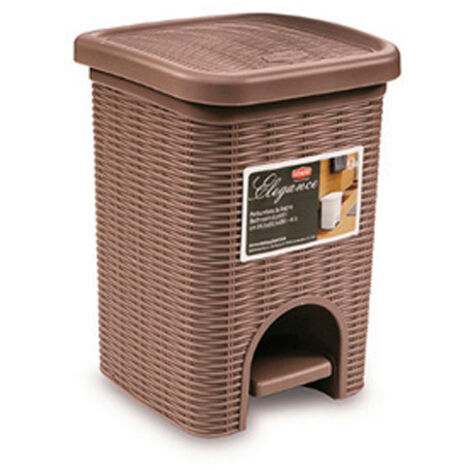 STEFANPLAST cubo pedal elegante moka 6 l , Cubo pedal elegante moka 6 litrosFabricado en plástico de alta calidadIdeal para bañoContenedor extraíble para fácil limpieza