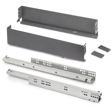 emuca cajón exterior simplex 25kg de altura 88mm, profundidad 490mm, acero, gris antracita