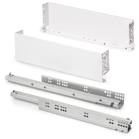emuca cajón exterior simplex 25kg de altura 122mm, profundidad 490mm, acero, pintado blanco