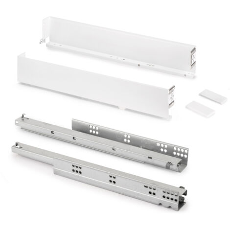 emuca cajón exterior simplex 25kg de altura 88mm, profundidad 440mm, acero, pintado blanco (1/4)