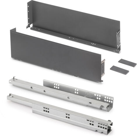 emuca cajón exterior simplex 25kg de altura 159mm, profundidad 440mm, acero, gris antracita