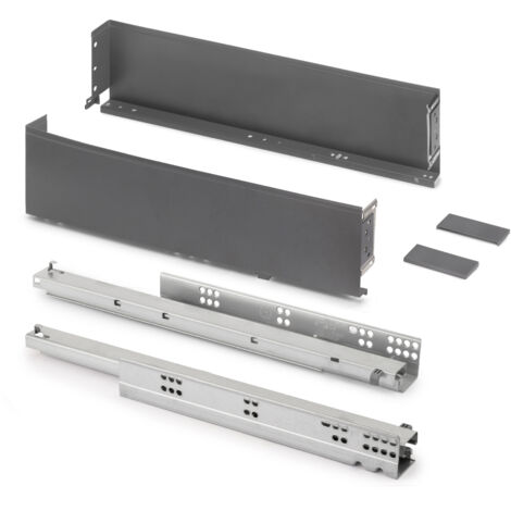 emuca cajón exterior simplex 25kg de altura 122mm, profundidad 440mm, acero, gris antracita