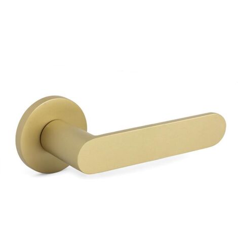 juego de manivelas con roseta aluminio. modelo shape 1320 ø50 acabado latón mate