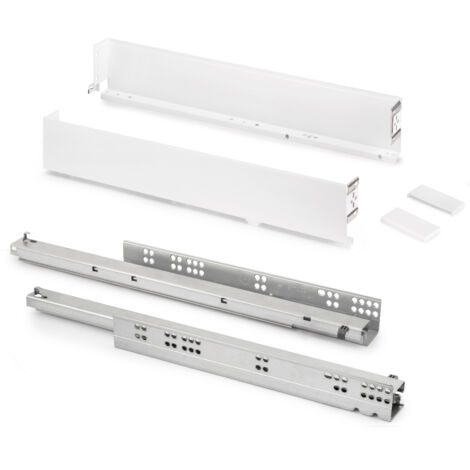 emuca cajón exterior simplex 25kg de altura 88mm, profundidad 490mm, acero, pintado blanco (1/4)