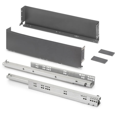 emuca cajón exterior simplex 25kg de altura 122mm, profundidad 490mm, acero, gris antracita