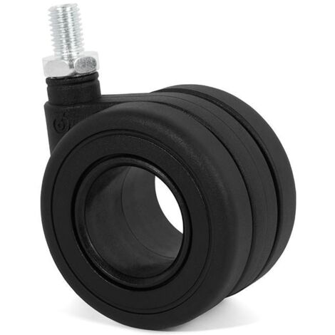 rueda giratoria modelo koo aro doble ø65 acabado negro erm10