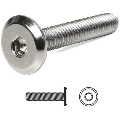 tornillo embellecedor cegas cabeza plana allen m6/m8 níquel. elegir largo. largo 100mm diámetro 8mm