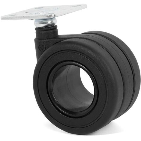 rueda giratoria modelo koo aro doble ø65 acabado negro con pletina
