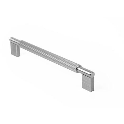 tirador aluminio modelo arpa acabados efecto inox, laton cepillado, negro cepillado acabado efecto inox dist. agujero dist. 192mm.