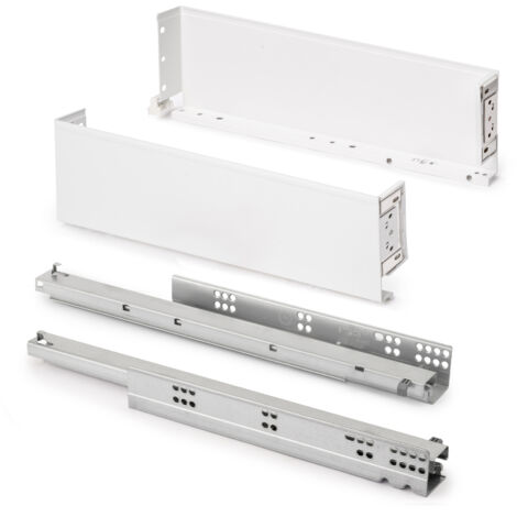 emuca cajón exterior simplex 25kg de altura 122mm, profundidad 440mm, acero, pintado blanco