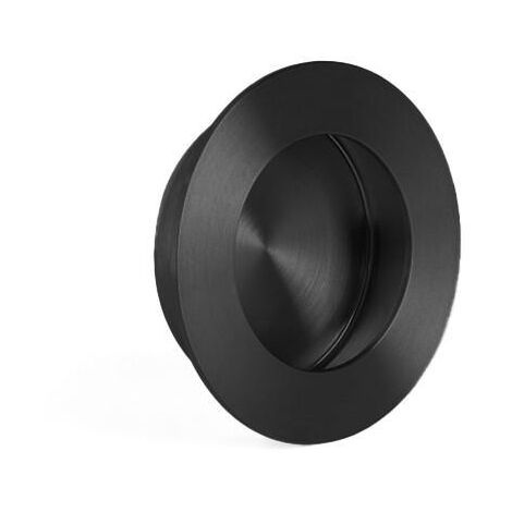 tirador uñero para puerta corredera ø65mm acabado negro inox (1/2)