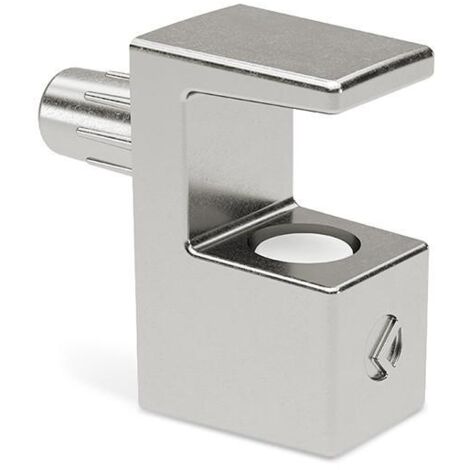 soporte estante con espiga para cristal. . para estantes de vidrio. diámetro 5mm. bloqueo y sujeción. grosor cristal 6 - acabado niquel grosor cristal 5-6mm