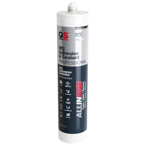 adhesivo sellador emax ms-40. monocomponente. polímeros modificados con silanos. negro. cartucho. 290 ml - qs adhesivos