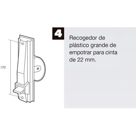 WOLFPACK LINEA PROFESIONAL recogedor persiana plastico grande cinta 22 mm.