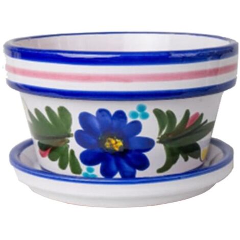 MACETA BAJA CERAMICA FLOR 14x24 CM