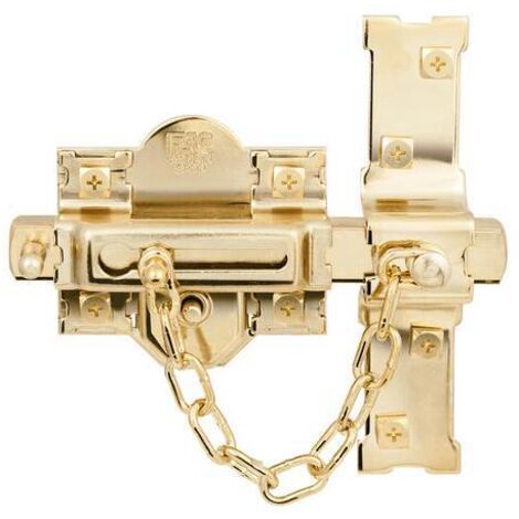 FAC cerrojo 307-r 80 i. 70mm dorado , Cerrojo 307R de 80 mm,con cadenilla de seguridad Apertura izquierda Dorado Bombillo de 70 mm tipo pera Con barra de acero cali