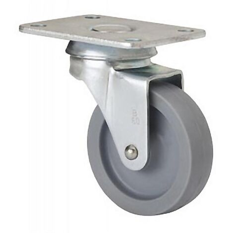 RUEDAS ALEX rueda giratora placa 602-060-1 poliamix gris eje liso (1/2)