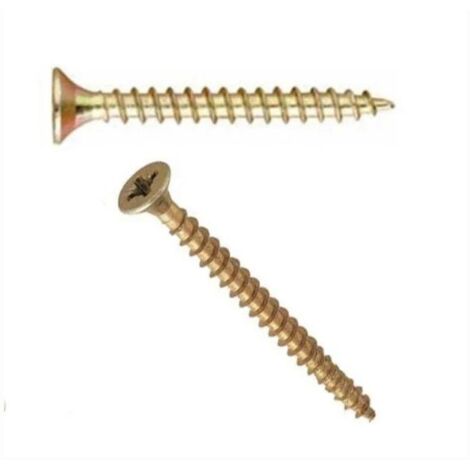 FPLUS tornillo pozi 4.5x40 mm caja 500 , Tornillo pozi de acero para madera SLE DIN 7505/AAcabado bicromatadoMedidas: 4,5x40mmCaja de 500 unidades.