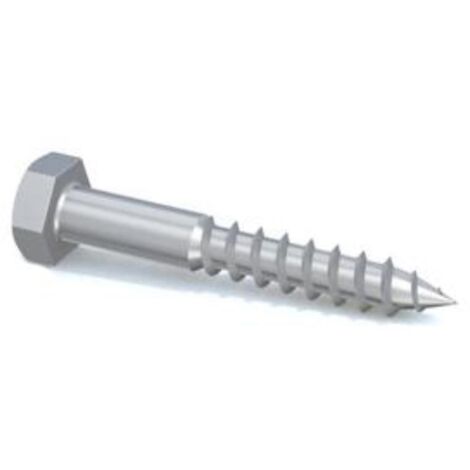 FPLUS tornillo tirafondo 571 10x80 zincado caja 50 , Tornillo tirafondo para madera con cabeza hexagonalDIN 571 Acero zincadoMedidas 10X80mmCaja de 100 unidades.