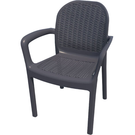 GARDEN LIFE sillon miranda antracita 8298/06 , Sillón antracita 8298/06. -Marca: Gardenlife. -Fabricado en polipropilemo con fibra de vidrio. -Resistente a la interperie. -Apilable