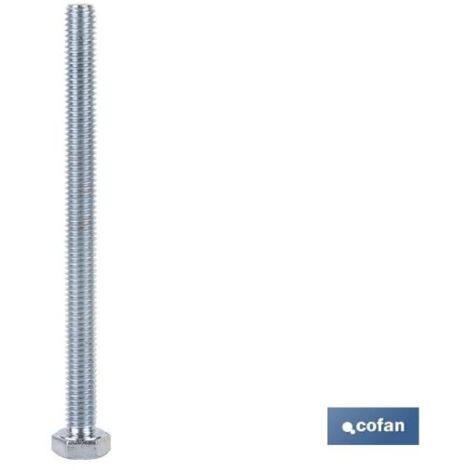 COFAN din-933 c-8.8 m-8 x 120 z   caja 50 unid. , Tornillo cabeza hexagonal DIN-933, rosca total, clase 8.8, acabado Zincado. Medidas desde M-4 hasta M-24