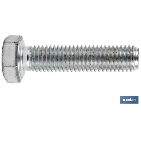 COFAN din-933 m-10x80 z   caja 50 unid. , Tornillo cabeza hexagonal DIN-933, rosca total, clase BR, color Zincado. Medidas desde M-4 hasta M-24