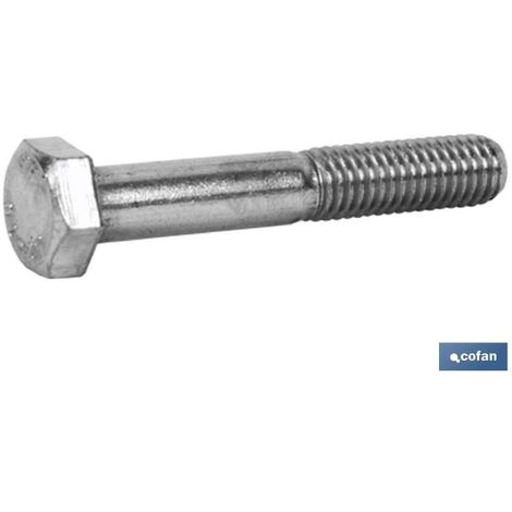 COFAN din-931 c-8.8 m-8 x 120 z   caja 50 unid. , Tornillo cabeza hexagonal DIN-931, 1/2 rosca parcial, clase 8.8, acabado Zincado. Medidas desde M-5 hasta M-24