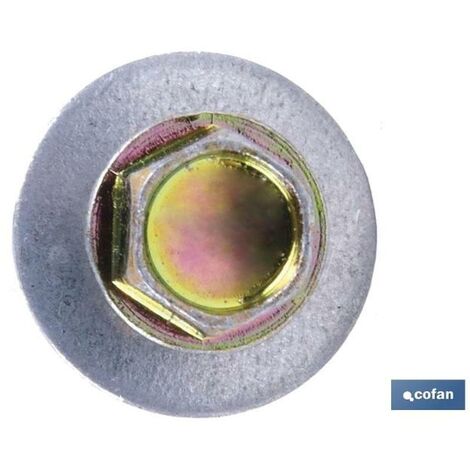COFAN tornillo cubierta sandwich 5,5/6,3x98   caja 50 unid. , Tornillo autotaladrante DIN-7504-K para panel sándwich con arandela de acero y EPDM. Medidas desde 5,5/6,3x82 hasta 5,