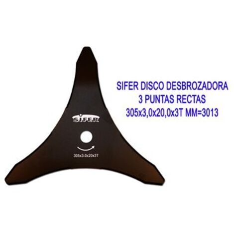 sifer disco desbrozadora 3 puntas rectas 305x3,0x20,0x3t mm 3013 (1/2)
