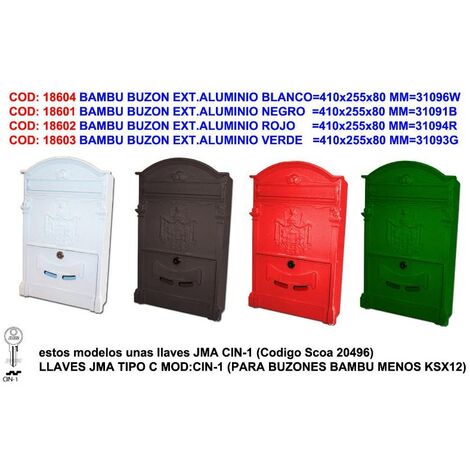 Buzón exterior de aluminio color negro 410x255x80mm 31091B (1/2)