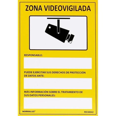 FPLUS normaluz señal luminiscente zona videovigilada21x30 rd30042