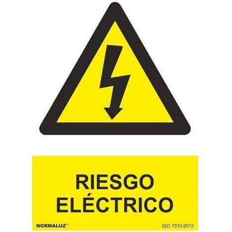 Señal adhesiva Riesgo Electrico 10x15cm Amarillo