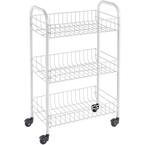 Carro multiusos 3 estantes 41x23x63cm blanco metaltex