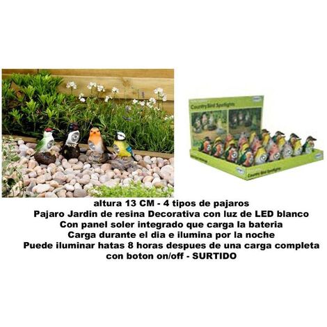 altuna jardin pajaro decorativo resina surtido 13 cm 1040230po