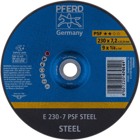Disco de desbaste de metal PFERD E-230-7,0 A 30 PPS - 62023634