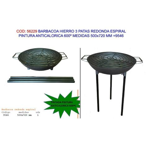 BARBACOA HIERRO REDONDA ESPIRAL 500x720MM PINT.ANTICALORICA=9546