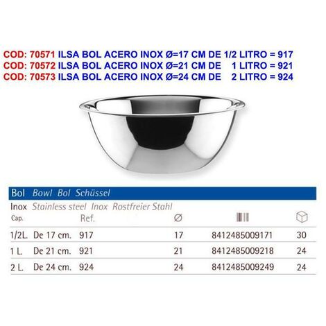 ILSA BOL ACERO INOX Ø=24 CM DE     2 LITRO = 924