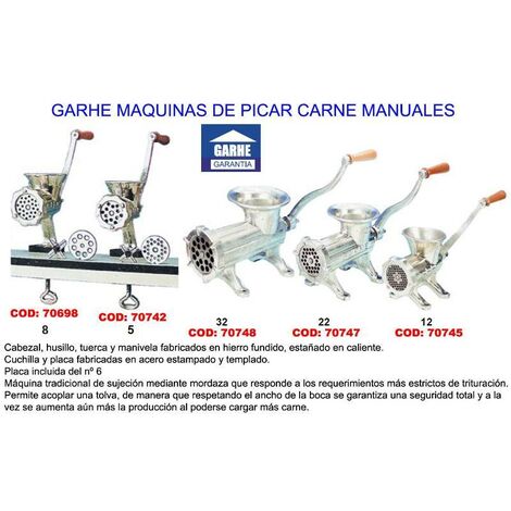 GARHE garhe maquina picar carne manual nº   8   00008 , garhe maquina picar carne manual nº   8   00008