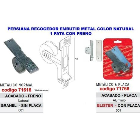 Recogedor de Persiana  PVC y Mecanismo metálico - Cortinas de