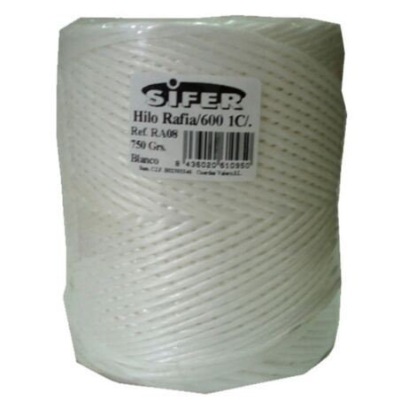 sifer cuerda rafia blanca 2 mm x 450 m 600m-kg 1 cabo 750 gr