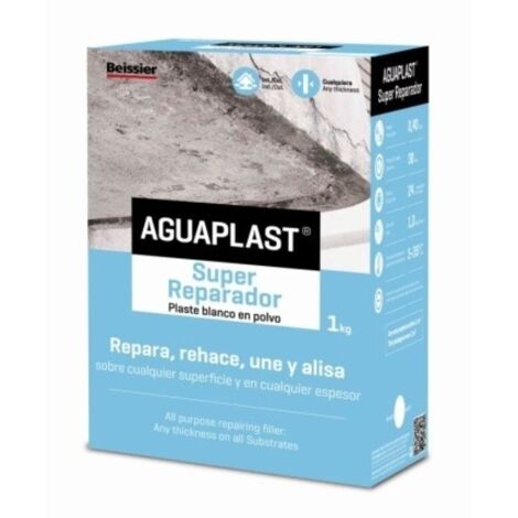 Beissier – Aguaplast super reparador plaste en polvo 1kg – Para reparaciones en superficies de yeso y hormigón – Acabado liso y duradero (1/3)